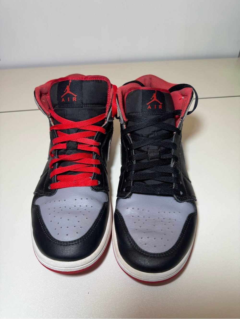 Nike Air Jordan 1 Mid  Black, Gray & Red